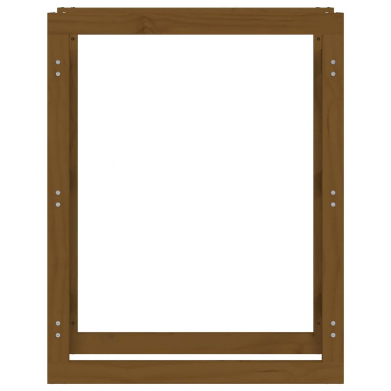 Stojak na drewno opałowe miodowy brąz 80x25x100cm, lite sosnowe