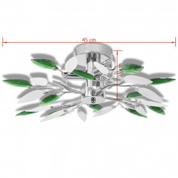 Lampa sufitowa, 3 żarówki E14, zielono-biała