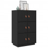 Kredens, czarny, 67x40x108,5 cm, lite drewno sosnowe
