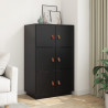 Kredens, czarny, 67x40x108,5 cm, lite drewno sosnowe