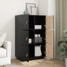 Kredens, czarny, 67x40x108,5 cm, lite drewno sosnowe