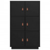 Kredens, czarny, 67x40x108,5 cm, lite drewno sosnowe