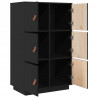 Kredens, czarny, 67x40x108,5 cm, lite drewno sosnowe