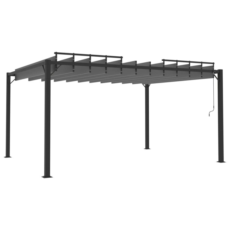 Altana z żaluzjowym dachem 3x4 m, antracyt, tkanina i aluminium