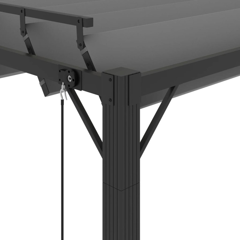 Altana z żaluzjowym dachem 3x4 m, antracyt, tkanina i aluminium