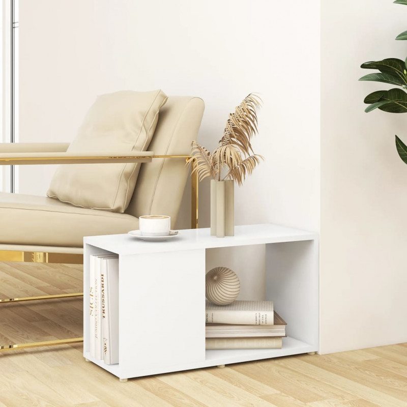 Szafka pod TV, biała, 60x24x32 cm, materiał drewnopochodny