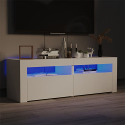 Szafka pod TV z oświetleniem LED, biała, 120x35x40 cm