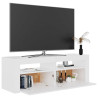 Szafka pod TV z oświetleniem LED, biała, 120x35x40 cm