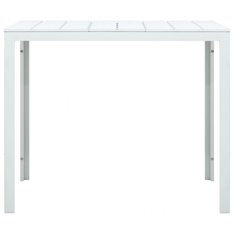Stolik kawowy, biały, 78x78x74 cm, HDPE o wyglądzie drewna