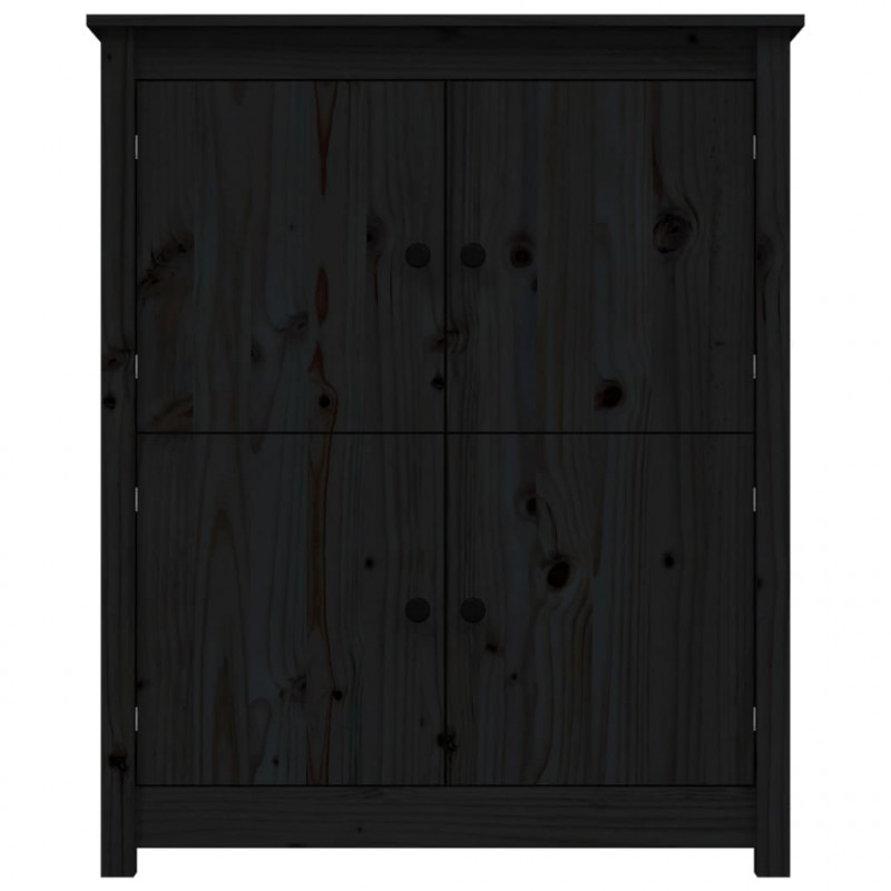 Szafka, czarna, 83x41,5x100 cm, lite drewno sosnowe