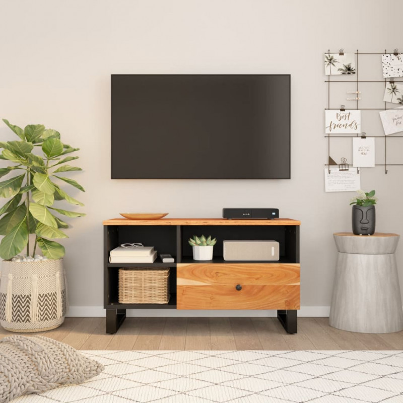 Szafka pod TV, 80x33x46 cm, akacja i materiał drewnopochodny