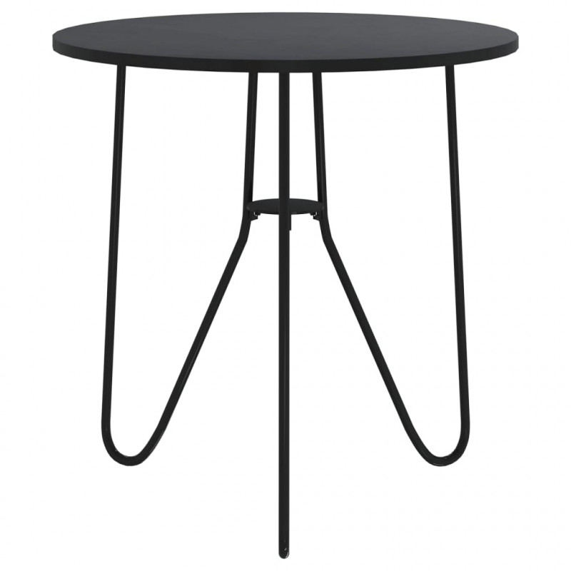 Stolik herbaciany, czarny, 48 cm, MDF i żelazo