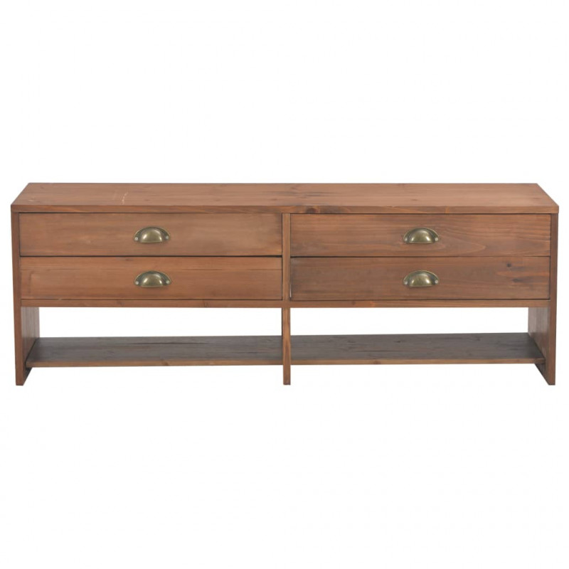 Szafka pod TV z 4 szufladami, 120x30x40 cm, lite drewno jodłowe