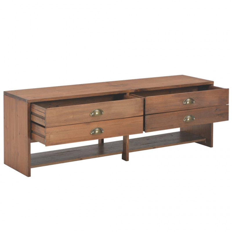 Szafka pod TV z 4 szufladami, 120x30x40 cm, lite drewno jodłowe