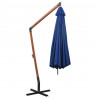 Parasol ogrodowy wiszący, jodłowy słupek, niebieski, 3,5x2,9 m