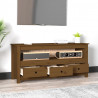 Szafka pod TV, miodowy brąz, 114x35x52 cm, lite drewno sosnowe