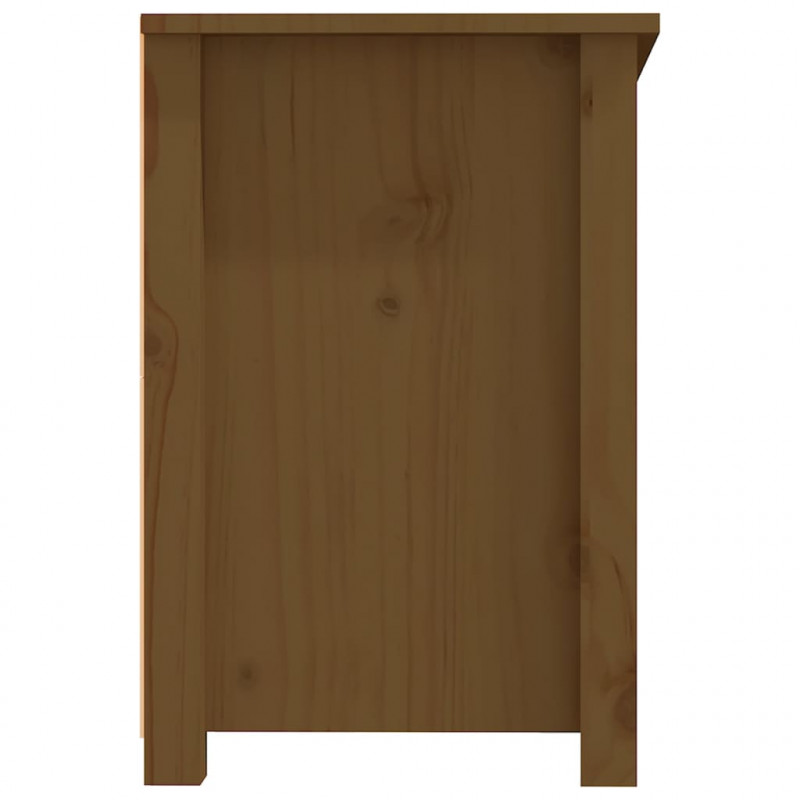 Szafka pod TV, miodowy brąz, 114x35x52 cm, lite drewno sosnowe