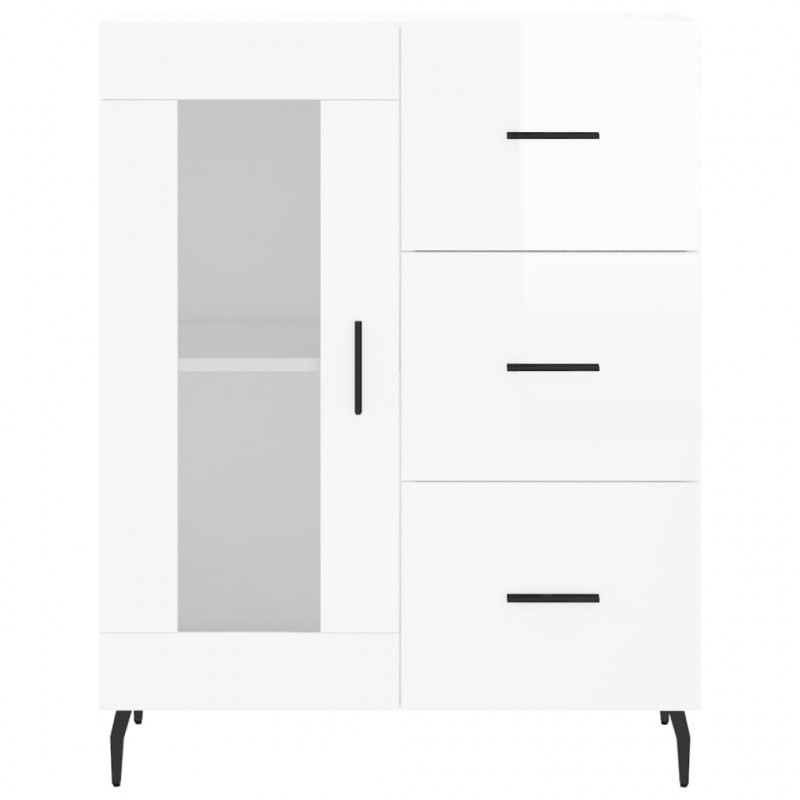 Szafka, biała, połysk, 69,5x34x90 cm, materiał drewnopochodny