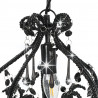 Lampa sufitowa z koralikami, czarna, okrągła, E14