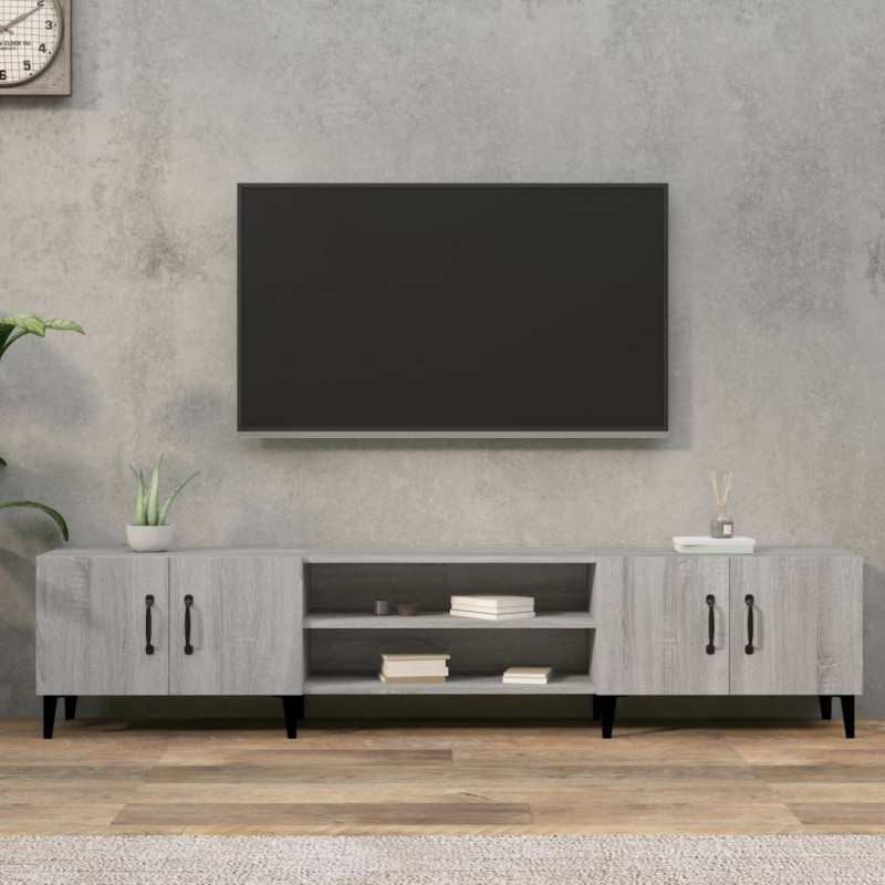 Szafka pod TV, szary dąb sonoma, 180x31,5x40 cm