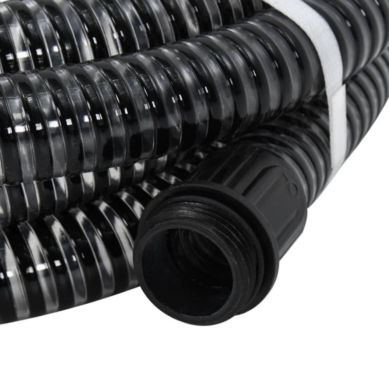 Wąż ssący z mosiężnymi złączami, czarny, 1,1" 10 m, PVC