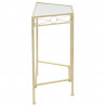 Stolik boczny w stylu vintage, metalowy, 87 x 34 x 73 cm, złoty