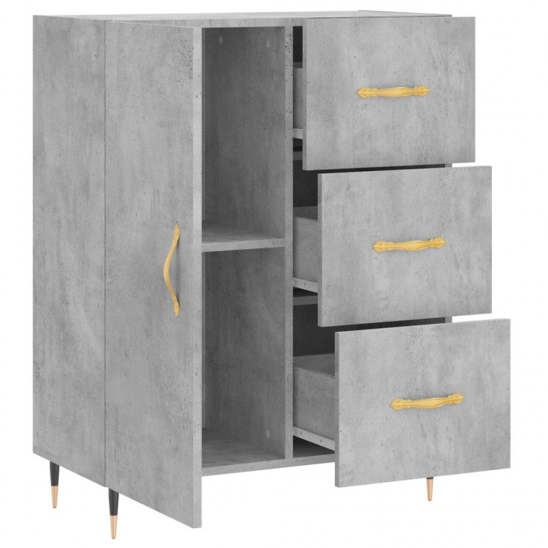 Szafka, szarość betonu, 69,5x34x90 cm, materiał drewnopochodny