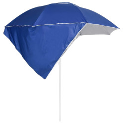 Parasol plażowy ze ściankami bocznymi, niebieski, 215 cm