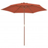 Parasol ogrodowy na drewnianym słupku, 270 cm, terakota