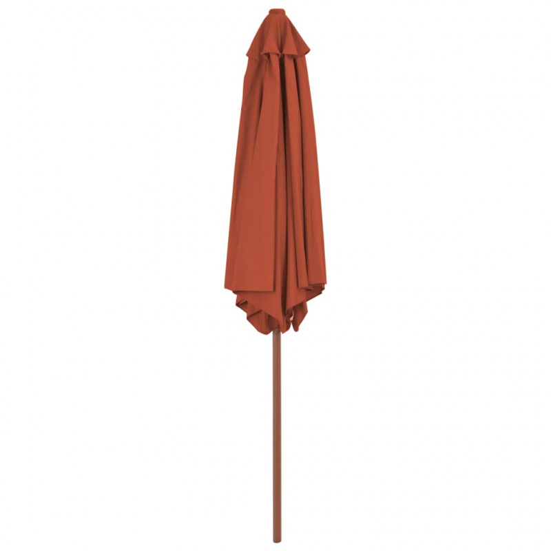 Parasol ogrodowy na drewnianym słupku, 270 cm, terakota