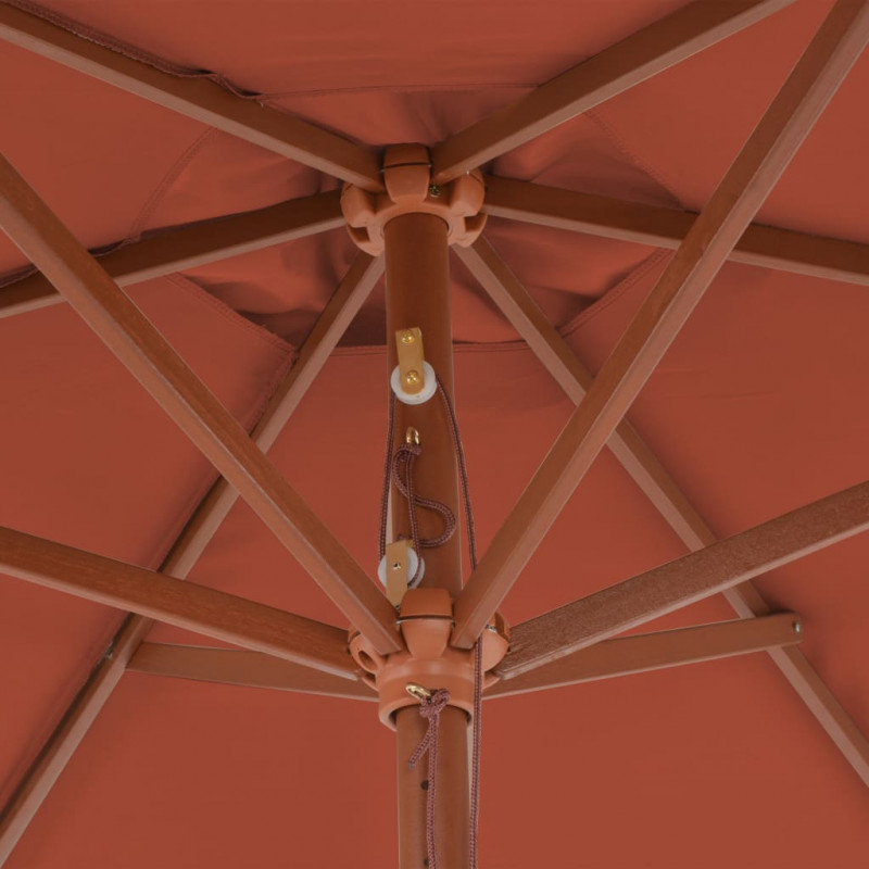 Parasol ogrodowy na drewnianym słupku, 270 cm, terakota