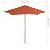 Parasol ogrodowy na drewnianym słupku, 270 cm, terakota