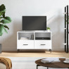 Szafka pod TV, biała, wysoki połysk, 80x36x50 cm