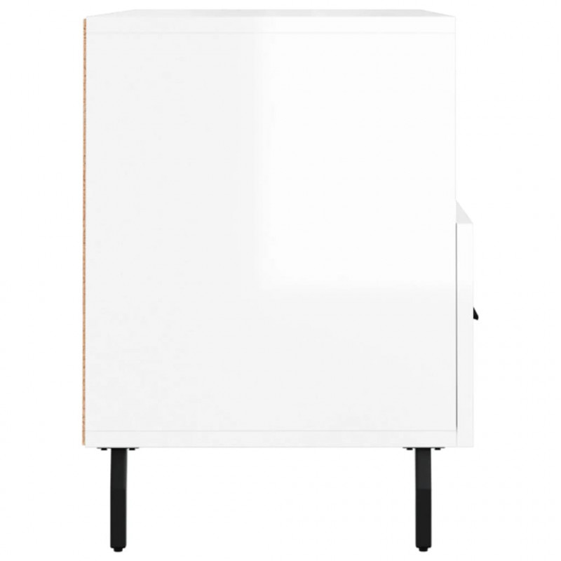 Szafka pod TV, biała, wysoki połysk, 80x36x50 cm