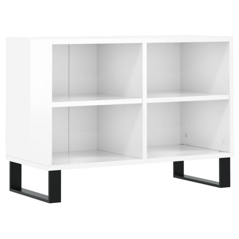 Szafka pod TV, biała, wysoki połysk, 69,5x30x50 cm