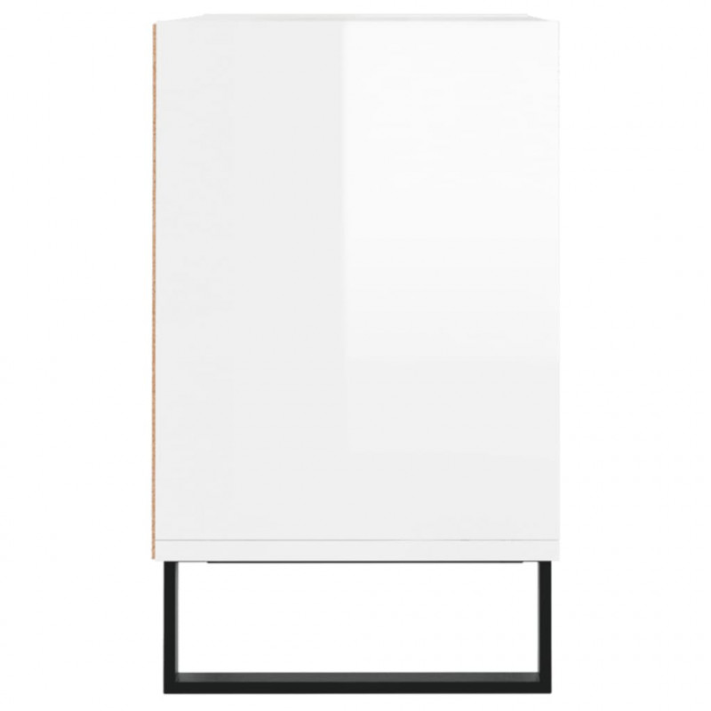Szafka pod TV, biała, wysoki połysk, 69,5x30x50 cm