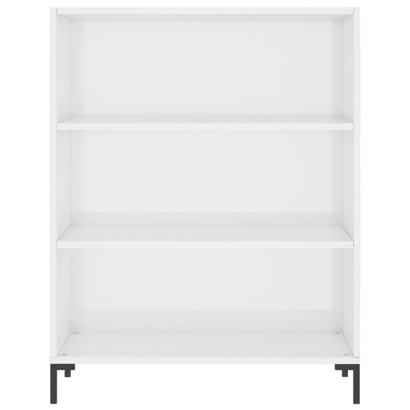 Regał, biały, połysk, 69,5x32,5x90 cm, materiał drewnopochodny