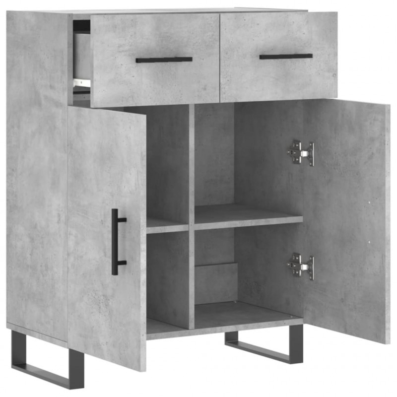 Szafka, szarość betonu, 69,5x34x90 cm, materiał drewnopochodny