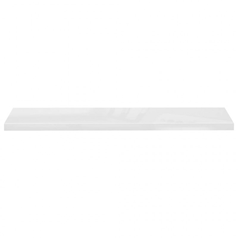 Półki ścienne 4 szt., wysoki połysk, biel, 120x23,5x3,8 cm, MDF