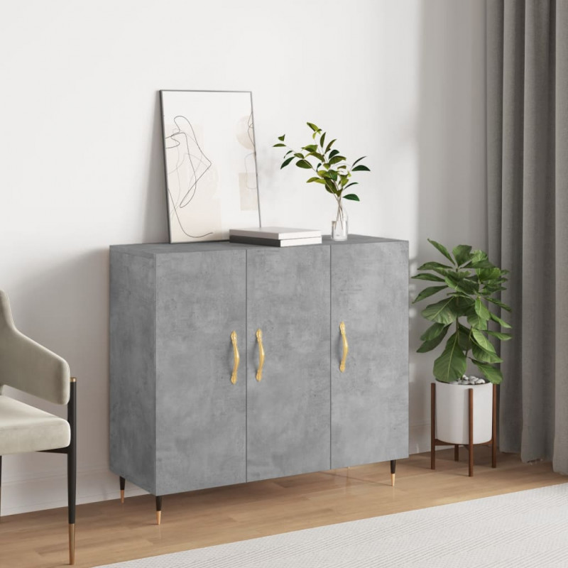 Szafka, szarość betonu, 90x34x80 cm, materiał drewnopochodny