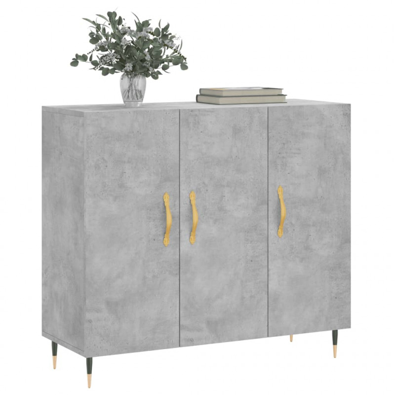 Szafka, szarość betonu, 90x34x80 cm, materiał drewnopochodny