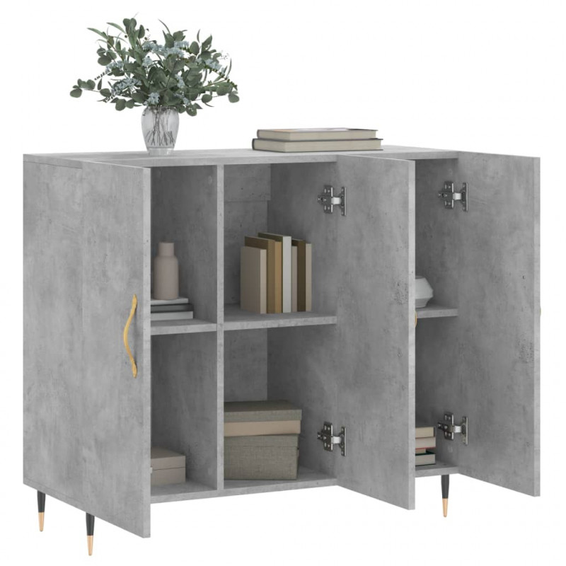Szafka, szarość betonu, 90x34x80 cm, materiał drewnopochodny