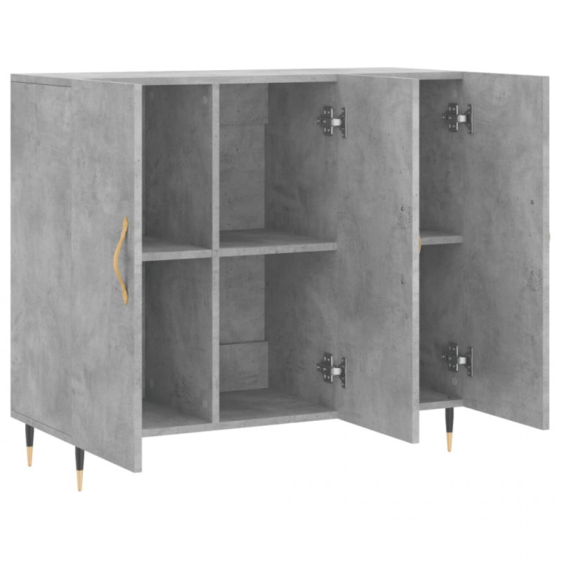 Szafka, szarość betonu, 90x34x80 cm, materiał drewnopochodny