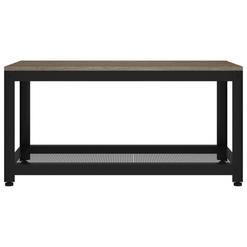 Stolik kawowy, szaro-czarny, 90x45x45 cm MDF i żelazo