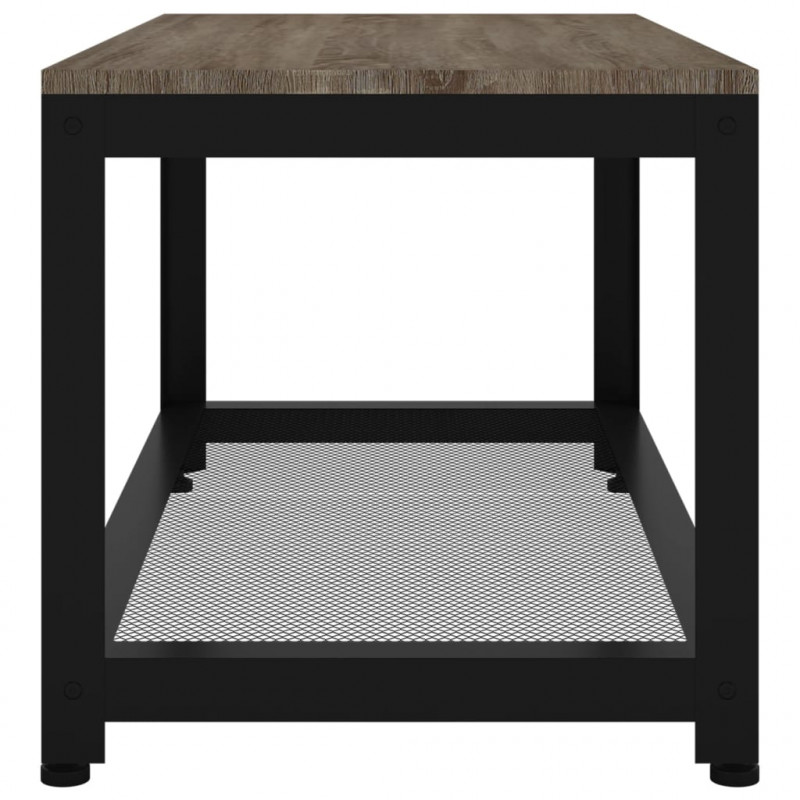 Stolik kawowy, szaro-czarny, 90x45x45 cm MDF i żelazo
