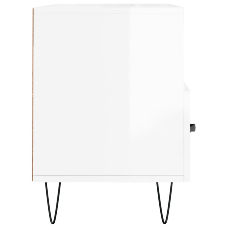 Szafka pod TV, biała, wysoki połysk, 102x36x50 cm