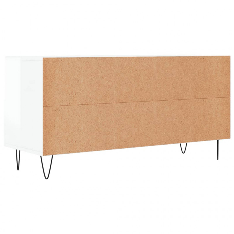 Szafka pod TV, biała, wysoki połysk, 102x36x50 cm