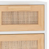 Szafka, biała, 60x30x75 cm, lita sosna i naturalny rattan