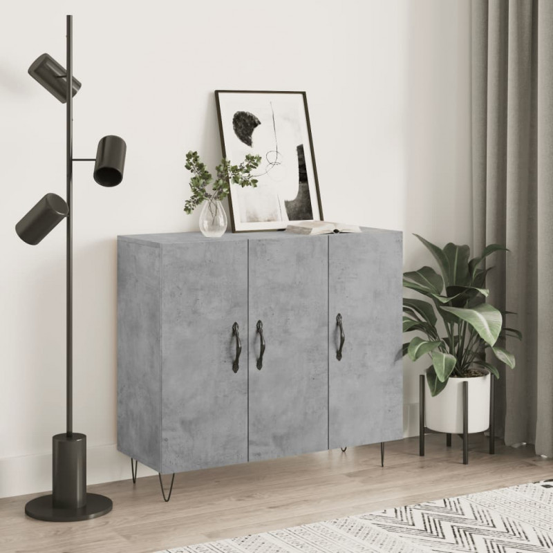 Szafka, szarość betonu, 90x34x80 cm, materiał drewnopochodny