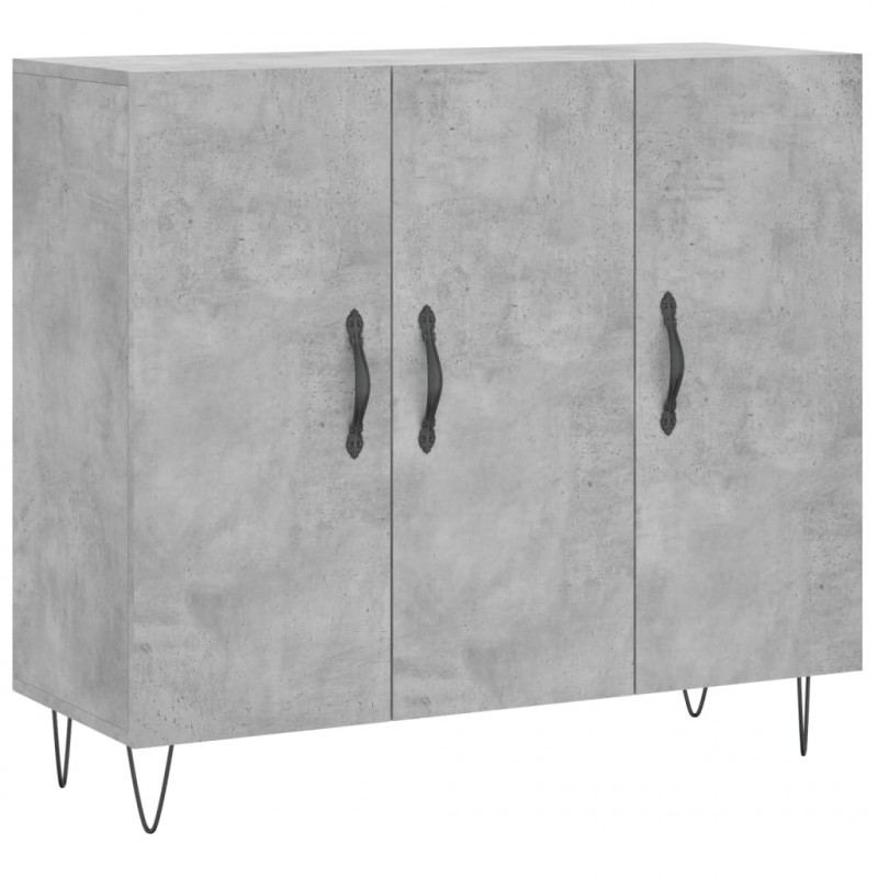 Szafka, szarość betonu, 90x34x80 cm, materiał drewnopochodny